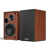 Elimavi Passive Bookshelf Speakers, Requires a Receiver or Amplifier, Brown