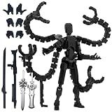 PkghoKids Assembly Completed T 3D Printed Dummy Robot 13 Action Figure Lucky Multi-Articular,Upgraded Tight Joints,Collectors Desktop Ornament Dynamic Modeling (Black, 5.5 Inch)