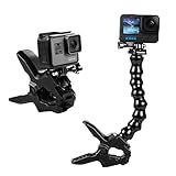 Suptig Jaws Flex Clamp Mount Gooseneck Mount for GoPro Mission Pro Gopro Hero 13 Hero 12 Hero 11 Hero 10 Hero 9 Hero 8 Hero 7 Hero 6 Hero 5 Hero 4 Session Hero 3 Akaso DJI osmo Arlo Action Camera.