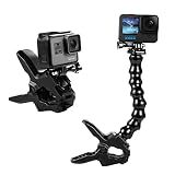 Suptig Jaws Flex Clamp Mount Gooseneck Mount for GoPro Mission Pro Gopro Hero 13 Hero 12 Hero 11 Hero 10 Hero 9 Hero 8 Hero 7 Hero 6 Hero 5 Hero 4 Session Hero 3 Akaso DJI osmo Arlo Action Camera.