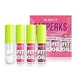 VolksRose 4pcs Lip Gloss Oil Set, Hydrating Lip Glow Oil Lipgloss Lipoil Set for Women Girls Teens, Tinted Plumping Lip Gloss Packs, Fat Lip Oil Lip Balm for Dry Lips Nourishing
