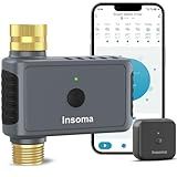 Insoma WiFi Hose Timer Brass Inlet & Outlet, Smart Sprinkler Timers with Hub, Water Timer for Garden Hose, APP & Voice Control, Smart Faucet Timers for Lawns Yard Compatible with Alexa & Google Home