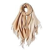 maamgic Womens Scarf Large Pashmina Shawls and Wraps Light Blanket Scarf for Evening Dress Warm Daily Travel Office Apricot and Beige