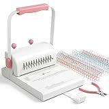 MAKEASY Binding Machine Hole Pitch 2:1 - Portable Book Binding Kit with 10PCS 5/8'' Binding Wires & Plier, for DIY Notebooks, Albums, Journals, and Calendars – Circle Holes, 20 Sheet Punch Capacity