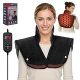 UTK 30s Fast Heating Pad, 6X Deeper Far Infrared Heating pad for Neck and Shoulders Pain Relief, 8 Heat Settings, 4H Auto-Off, Extra Large 24"x20" with Adjustable Strap, Gifts for Women Men