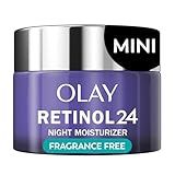 Olay Retinol 24 Face Moisturizer, Anti-Aging Night Cream for Women, Trial Size, Fragrance-Free, Non Greasy - Anti-Wrinkle, Smooth Fine Lines, Tightening Skin Care - Peptides, Glycerin, 0.5 Oz