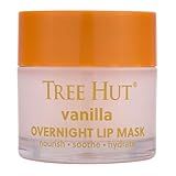 Tree Hut Vanilla Overnight Lip Mask, Deeply Hydrating Leave-On Treatment for Soft Lips, Self Care Essential, 6 oz