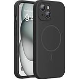 Miracase Magnetic for iPhone 15 Case, [Soft Anti-Scratch Microfiber Lining], Compatible with MagSafe, Liquid Silicone Case Shockproof Drop Protection Phone Case for 15, Black Magnetic