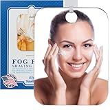 Shave Well Original Anti-Fog Shaving Mirror | Fogless Hanging Bathroom Shower Mirror with Handheld Option for Men and Women | Includes Long-Lasting Removable Adhesive Hook for Wall