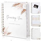 Keepsake Pregnancy Journal w/200+ pages | Boho Themed Pregnancy Planner, Scrapbook and Memory Book | Baby Journal | Birth Planner | 8 Tab Dividers | Brown Twin Spirals | Two Inner Pockets | Ideal Gift