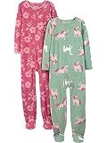 Simple Joys by Carter's Girls' 2-Pack Loose-Fit Fleece Footed Pajamas