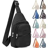 Banelu Small Sling Backpack Crossbody Bags for Women Men, Small Sling Bag Cross Body Bag Fanny Packs Crossbody Purses - Black
