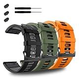 ZPJPPLX 26mm Easy Fit Watch bands For Tactix 8/Fenix 8 7X Pro 6X 5X,Soft Silicone Sport Straps Compatible for Garmin Tactix8/7/Fenix 6X Pro/5X Plus/Enduro3 2/Descent Mk2i/3i Epix Pro quatix 8 51mm