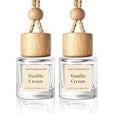 HoogaLife Car Air Freshener Diffuser 2 Pack Hanging Air Freshener Diffuser - Vanilla Cream Fragrance Oil Air D iffuser for Car, 45+ days Long Lasting Fragrance Made in USA C ar Air Fresheners (V54)
