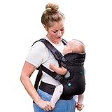 Infantino Flip 4-in-1 Convertible Baby Carrier, Adjustable, Ergonomic Babywearing, Registry Essential, Baby Carrier for Newborn to Toddler, Black