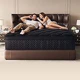 QOFYU 12 Inch Full Size Mattress 54”Wx75”L, Black Individual Pocket Spring Innerspring Mattress with Motion Isolation & Pressure Relief, Mattress in a Box