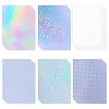 36 Sheets Holographic Sticker Paper Clear Laminating Sheets Adhesive Paper