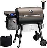 Z GRILLS 2026 Upgrade 8-in-1 Electric Wood Pellet Grill & Smoker with PID V3.0 Controller, LCD, 697 Sq In,Meat Probes, Easy Hopper Clean-out & Grill Cover