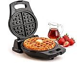 Moss & Stone Belgian Waffle Maker – Rotating Flip Design, 8-Inch Electric Waffle Iron, Non-Stick Grids for Easy Release & Clean, Adjustable Temperature, Compact Upright Storage, Black