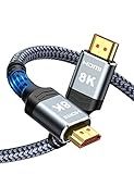 Highwings 8K@60 HDMI Cable 10FT/3M, 48Gbps 2.1 High Speed HDMI Braided Nylon 4K120 144Hz RTX 3090 eARC HDR10 4:4:4 HDCP 2.2&2.3 Compatible for PS5, PS4, UHD TV and PC