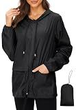 Zando Lightweight Windbreaker Jacket Women Packable Rain Jacket XL