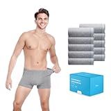 10 Pack Men Disposable Cotton Underwear Portable Lightweight Breathable Boxer Briefs for Travel Fitness Swimming Hotel Spa Hospital Stay Camping Business Trip Individually Packaged Large (Grey)