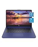 HP 14 Laptop, Intel Celeron N4020, 4 GB RAM, 64 GB Storage, 14-inch HD Touchscreen, Windows 11 Home, Thin & Portable, 4K Graphics, One Year of Microsoft 365 (14-dq0050nr, Indigo Blue)
