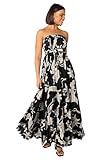 Angelique Strapless Maxi Dress - Black Floral XS