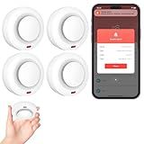 Smart Smoke Detector Fire Alarm, Uingarm, Wi-Fi Smoke Detector with App, Bluetooth Wireless Smoke Alarms with Battery Operated, 4 Pack