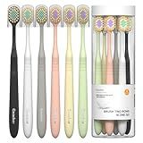 Geacker Extra Soft Toothbrush for Adults with Wide Head – Ultra Soft Nano Bristles, Gentle Manual Toothbrush with Cover for Sensitive Teeth and Gums, 6 Pack, Multi-Color, for Travel and Daily Use