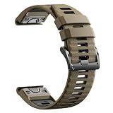 Quickfit 26mm Watch Bands for Garmin Fenix 8 51mm/7X/6X/5X, Sports Silicone Bands Compatible with Garmin Fenix 8 Pro 51mm/7X Pro/6X Pro/5X Plus/3/3HR/Descent MK1/MK2i Smartwatches
