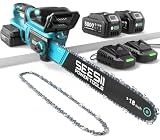 SEESII 40V Electric Chainsaw Cordless 18-Inch with 2 x 5.0Ah Batteries