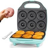 Baker’s Friend Mini Donut Maker Machine for Home, 6 x 3'' Mini Doughnut Maker Machine, Donut Maker for Kids, Maquina Para Hacer Donas, Donut Baking Pan, Donut Party, Aqua