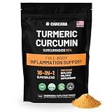 Turmeric Curcumin Supplement Powder for Inflammation Support - 16-in-1 with Ginger, Boswellia & More Replaces Multiple Supplements Joint Comfort, Mobility & Gut Health 1 lb (30 Servings)
