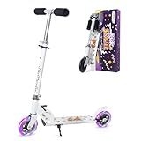 Nattork Scooter for Kids Ages 3-8 – Kick Kids Scooters for Girls & Boys Light up Wheels Portable Lightweight Folding Design with Reducing System and Adjustable Height Handlebars and up to 110 Lbs