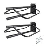 HDYEGY 2 Pack Saddle Rack with Pad Bar,Heavy Duty Wall Mounted Saddle Stand Saddle Pad Rack for English Western Saddles Horses Blanket,Black