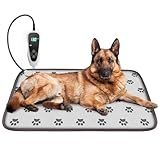 GOLOPET Large Dog Heating Pad 34x21in with Smart Thermostat Switch and Power Line Protection Tube,Obtained MET and UL Dual Certification,Waterproof Pet Heating pad, Suitable for Dogs of All Ages