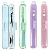 MYLDH 4 Pack Toothbrush Travel Case, Breathable Small and lightweight Toothbrush Holders - Compact Toothbrush Organizer for Travel, Vacation, Camping, Gym, Business Trips, Office, Cruise