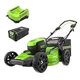 Greenworks 80V 21" Brushless Cordless (Self-Propelled) Lawn Mower (75+ Compatible Tools), 4.0Ah Battery and 60 Minute Rapid Charger Included