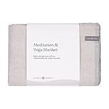 Mindful Modern Meditation Blanket for Restorative Yoga | Authentic Handwoven Throw or Rug for Stretching | Large Yoga Blanket for Beach & Camping | Premium Cotton Healing Prayer Shawl | 60”x 80”