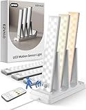 EZVALO 6-Pack Under Cabinet Lighting with Charging Station, Rechargeable Motion Sensor Lights, 3 Color Temps, Dimmable 62 LED Wireless Motion Activated Cabinet Lights with Remote for Kitchen,Pantry
