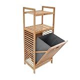 Freestanding Hamper Laundry Hamper Cabinet Hidden Laundry Hampers Flip Cabinet with Shelf Tilt out Hampers Basket with Shelf for Bedroom Bathroom