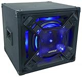 Rockville BASS BLASTER 10 750W Powered 10" Home Theater Subwoofer, LED Lighting, RCA Inputs/Outputs, Variable Crossover, for Home Theater and Studio Audio