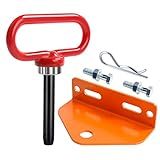 EilxMag Universal Heavy Duty Zero Turn Mower Trailer Hitch and Strong Heavy Duty Neodymium Magnetic Trailer Hitch Pin with 2 Bolts -1/2'' R-Clip (Combo Pack,Red＋Orange)