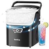 SenCre Nugget Ice Maker with Handle, 40lbs/Day Countertop Ice Maker Ready in 5 Mins, Soft Sonic Ice, Auto-Cleaning Ice Makers Portable Ice Machine for Home Kitchen Office Party & Large Families