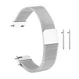 HARFINGTON Stainless Steel Mesh Watch Band 12mm Quick Release Metal Replacement Watch Strap with Magnetic Buckle for Men Women, Silver Tone