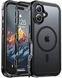 jaroco Magnetic for iPhone 16 Case, [Compatible with MagSafe][Military Grade Drop Protection][Heavy Duty Protection][Non-Slip][Shockproof] 2-Layer Durable Bumper Phone Case 6.1''-Black