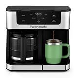 Pantrymade Dual Brew Coffee Maker | 12 Cup Glass Carafe & Single Serve K-Cup Combo | Programmable Touchscreen Coffee Machine for Ground Coffee or Pods | Auto Shut-Off, Black