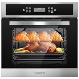 AMZCHEF 24" Single Wall Oven Electric 2800W Convection 2.5 Cu.Ft.