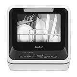 COMFEE' Portable Mini Dishwasher Countertop with 1.32Gal Built-in Water Tank for Apartments& RVs, No Hookup Needed, 6 Programs, 360° Dual Spray, 162℉ High-Temp& Air-Dry Function